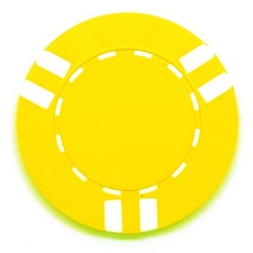 Poker Chips: 6 Stripe, 8.5 Gram, Yellow